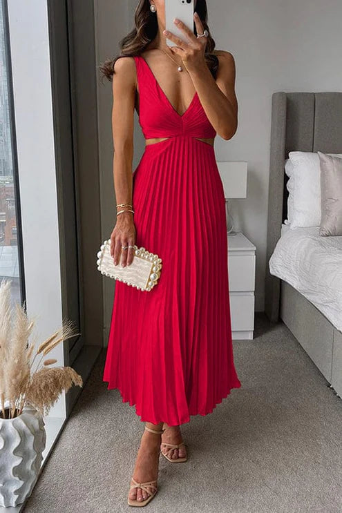 Vestido midi plisado elegante