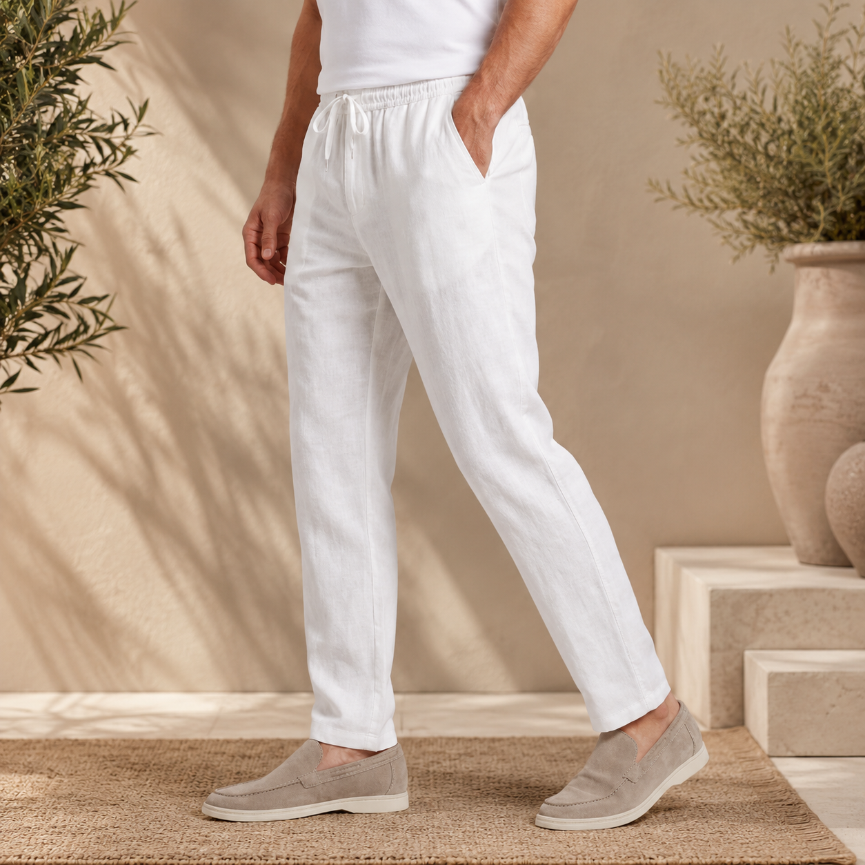 Alviora – Pantalón de Lino Hombre Casual