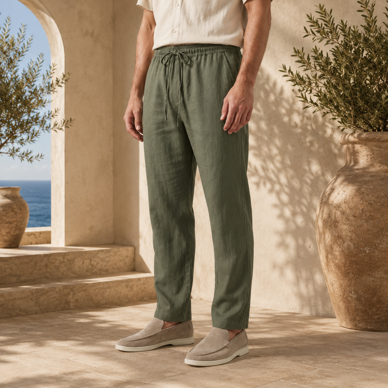 Alviora – Pantalón de Lino Hombre Casual