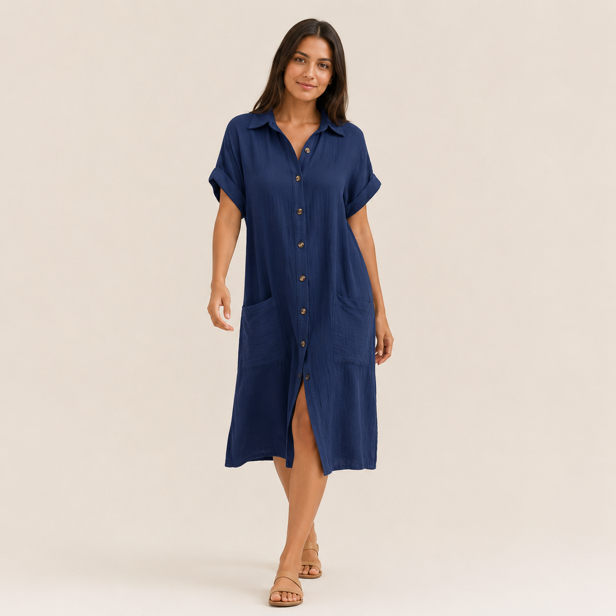 Alviora – Vestido Camisero Elegante Transpirable