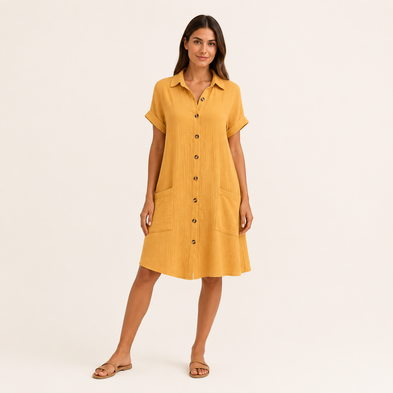 Alviora – Vestido Camisero Elegante Transpirable
