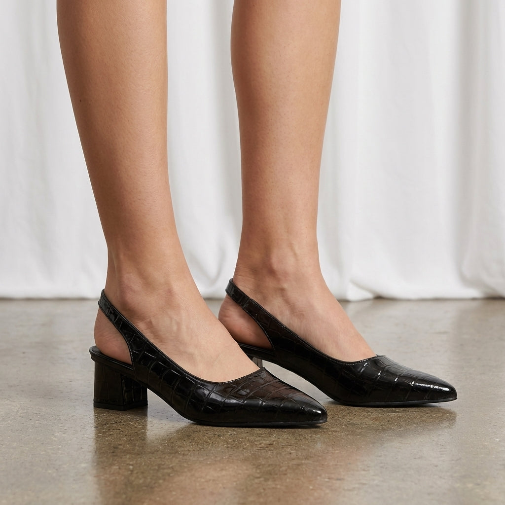 Zapatos Slingback Tacón Cómodo