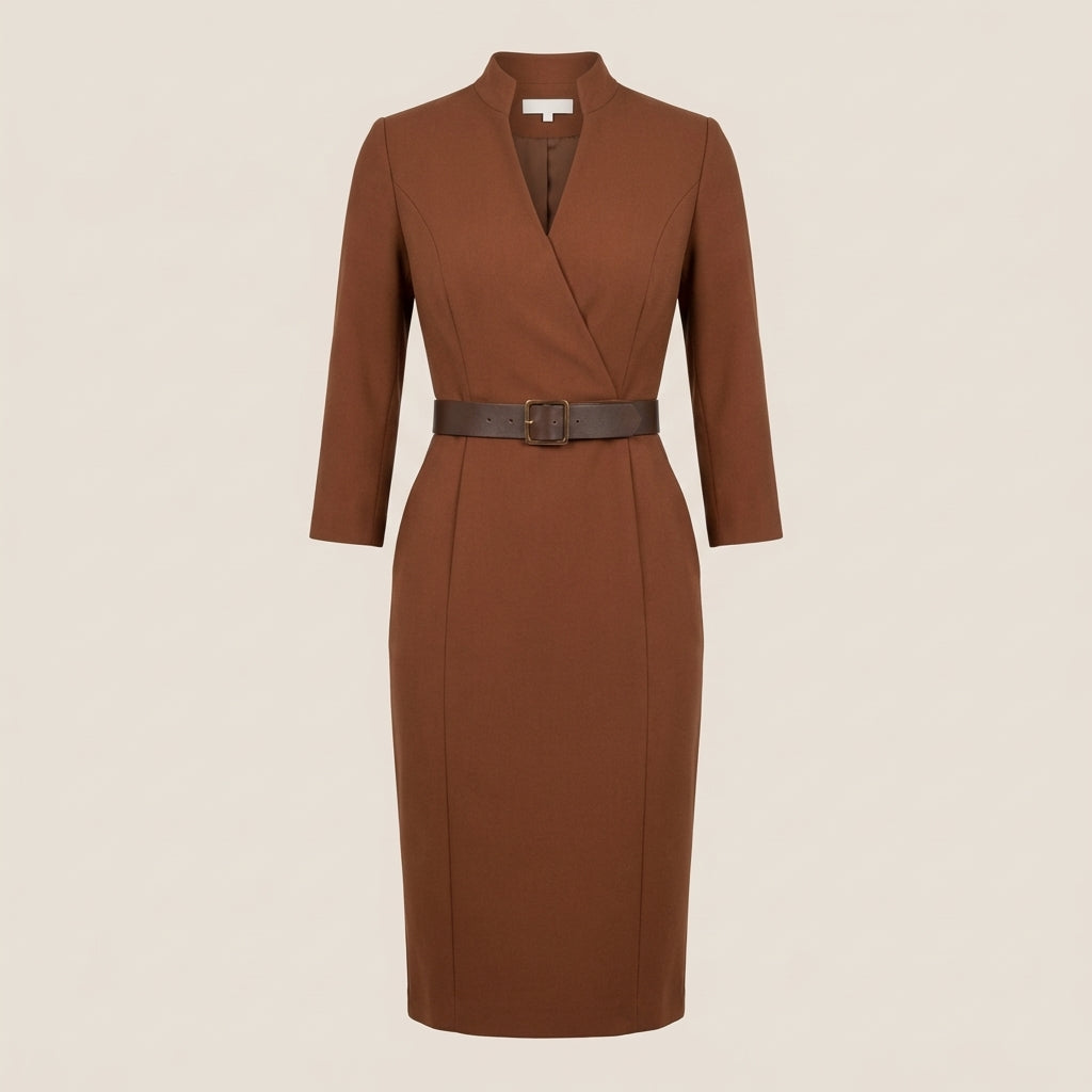 Vestido Tubo Elegante con Cinturón