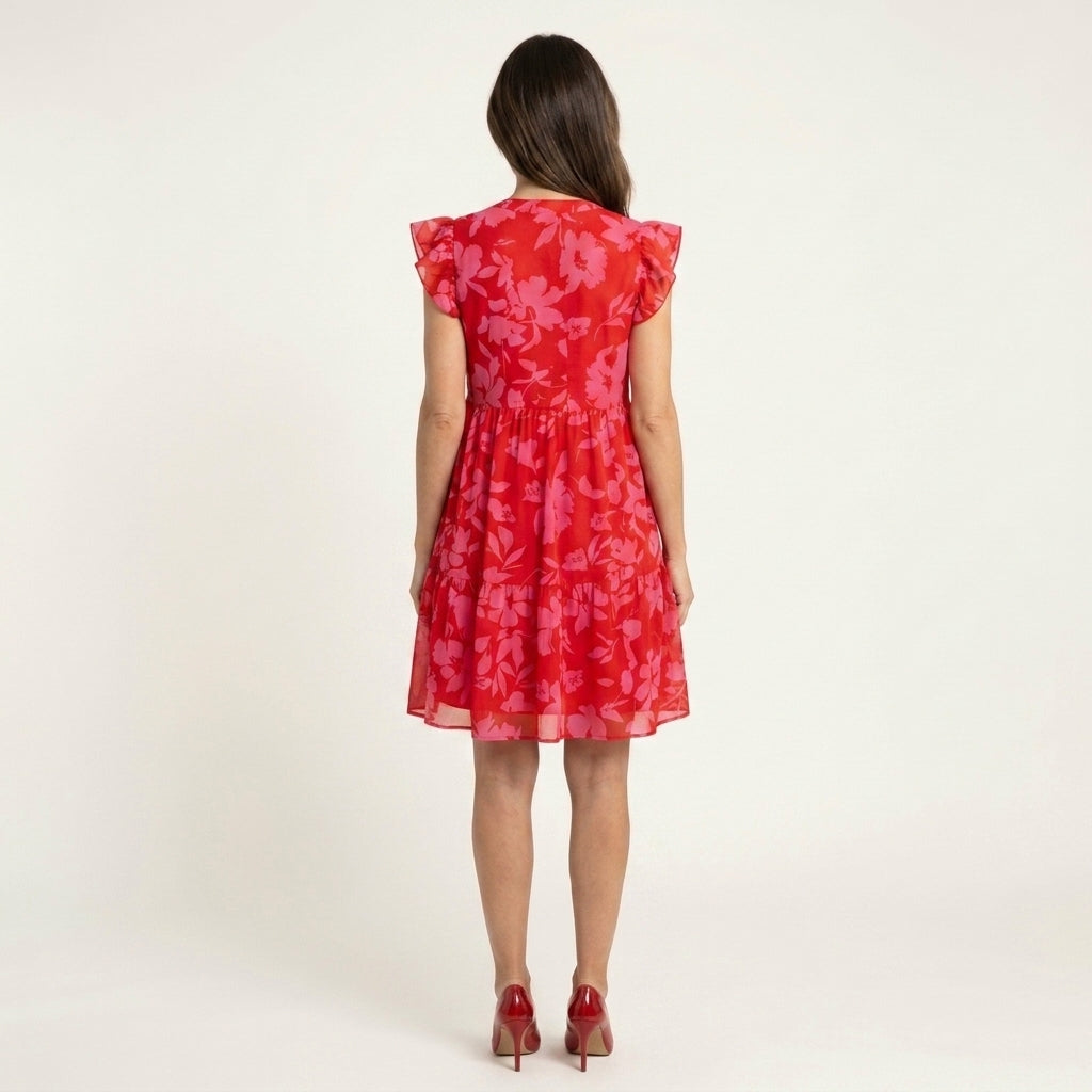 Vestido Floral Manga Abullonada