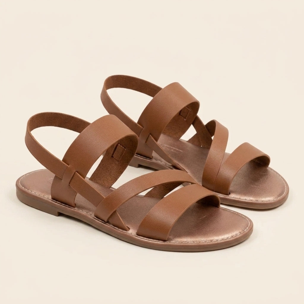 Sandalias Planas Cuero Mujer