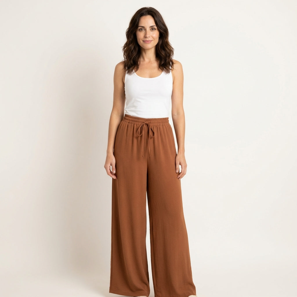 Pantalones Anchos de Cintura Alta