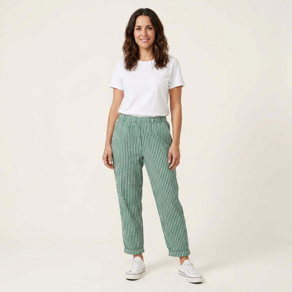 Pantalones Anchos Rayados