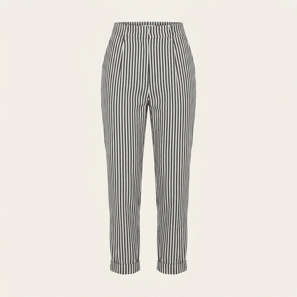 Pantalones Anchos Rayados