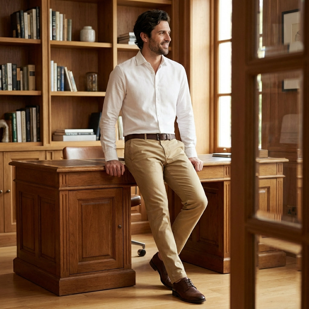 Pantalones Negocios Hombre Elásticos