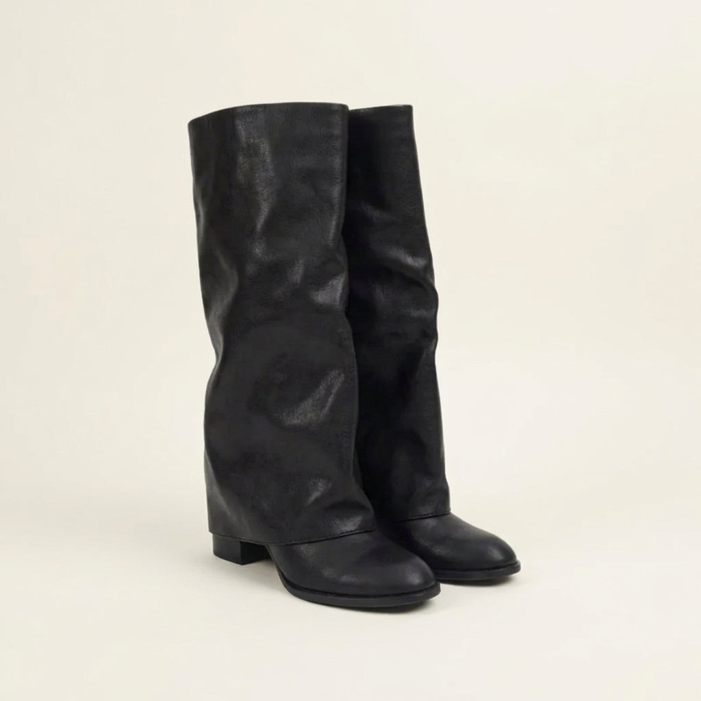 Bota clásica de cuero hasta la rodilla para mujer