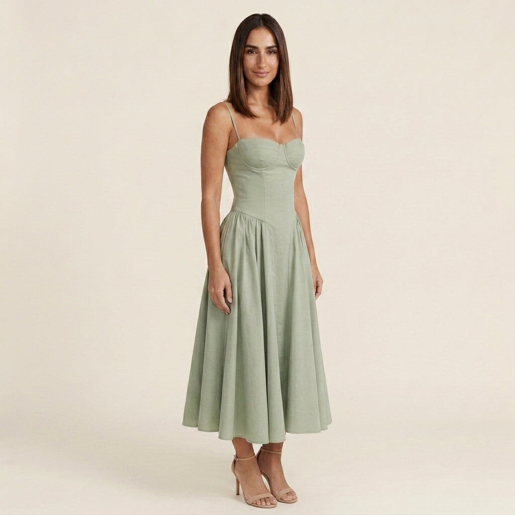 Vestido Corsé Midi Elegante