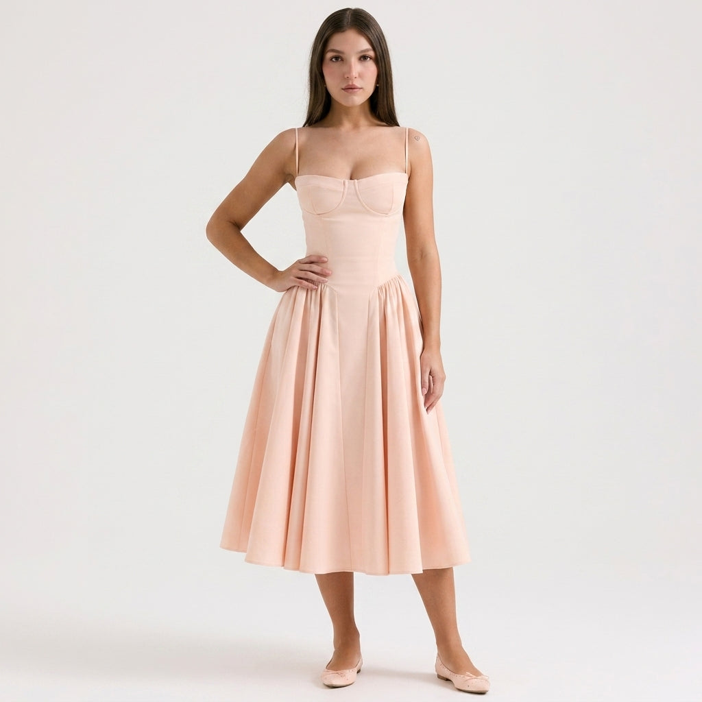 Vestido Corsé Midi Elegante
