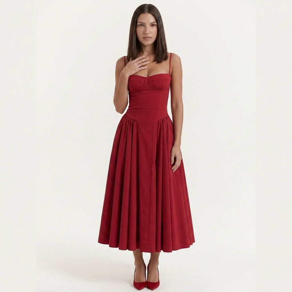 Vestido Corsé Midi Elegante