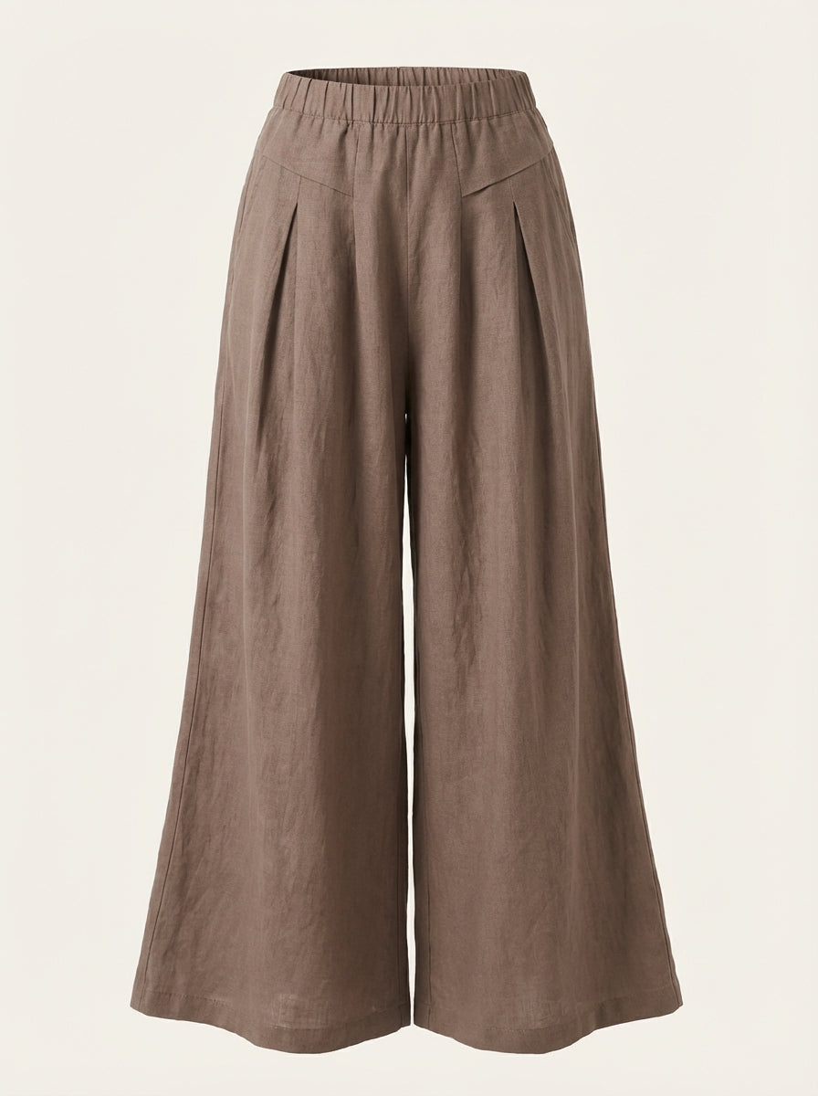Pantalón ancho de lino
