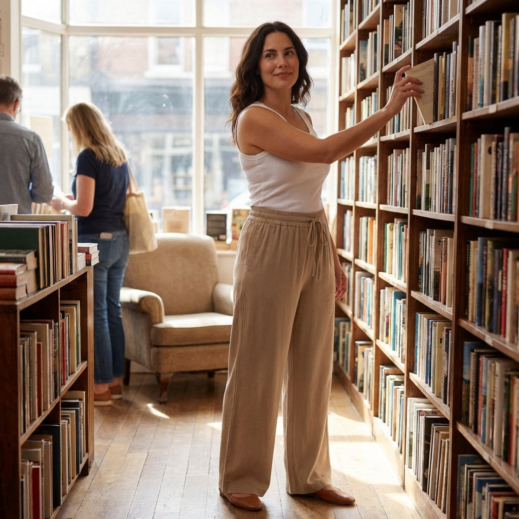 Pantalones Anchos de Cintura Alta