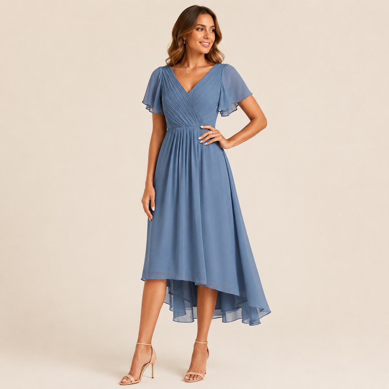 Vestido Chifón High-Low Mujer