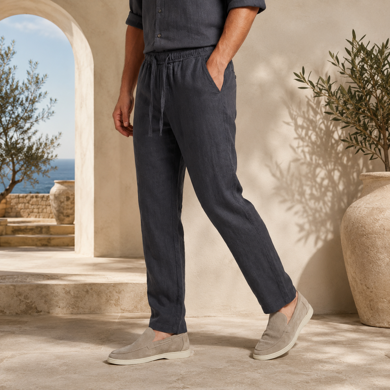 Alviora – Pantalón de Lino Hombre Casual