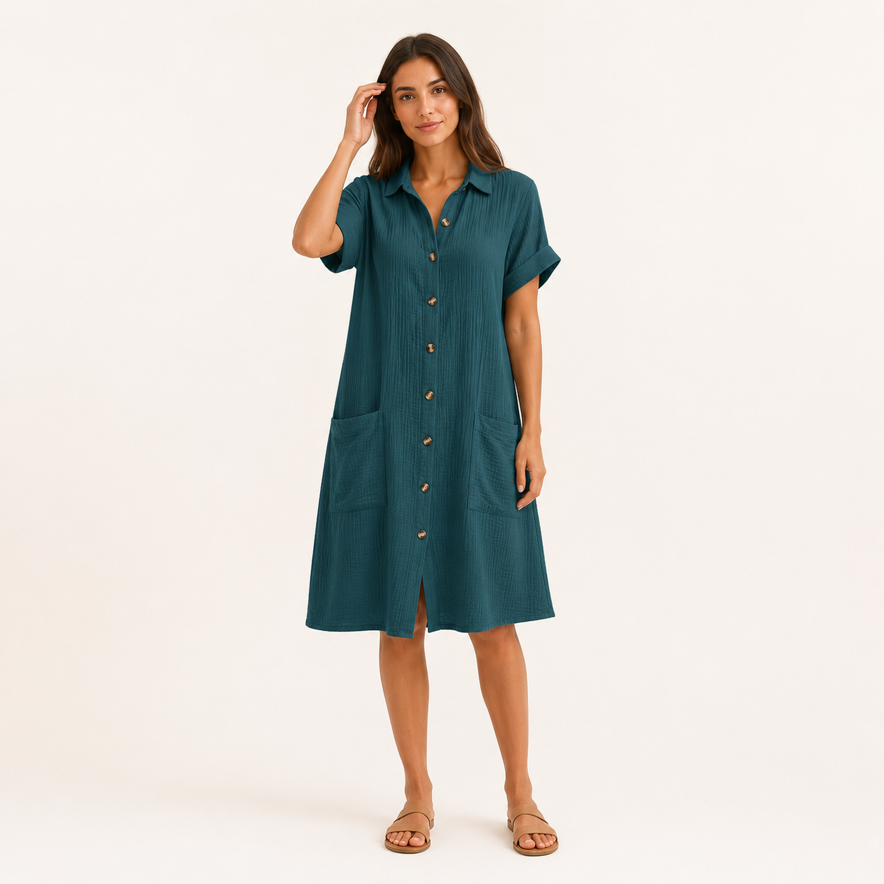 Alviora – Vestido Camisero Elegante Transpirable