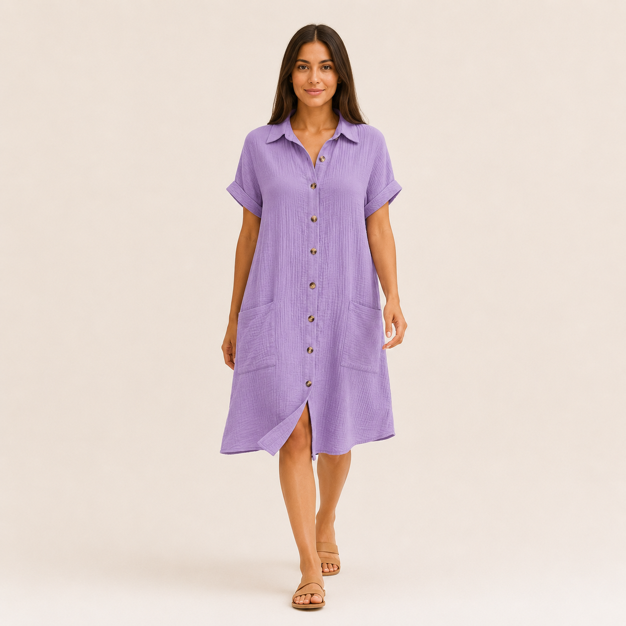 Alviora – Vestido Camisero Elegante Transpirable