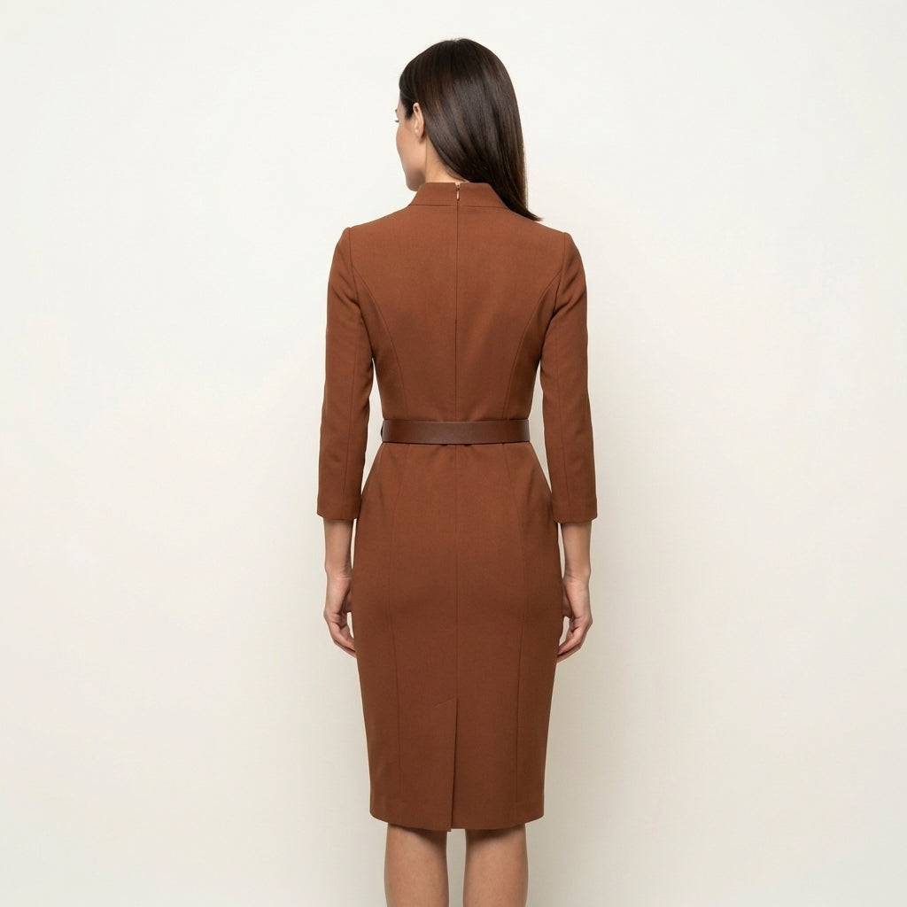 Vestido Tubo Elegante con Cinturón