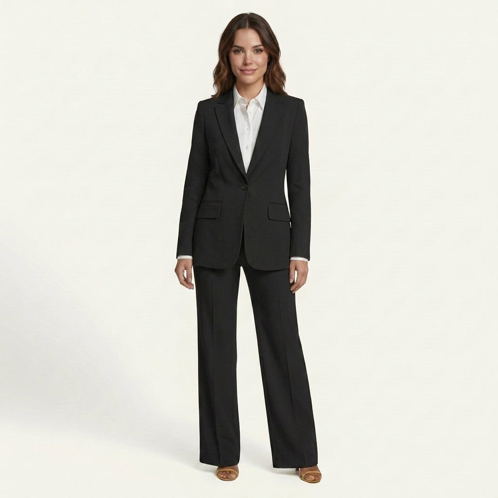 Conjunto blazer pantalón wide leg mujer