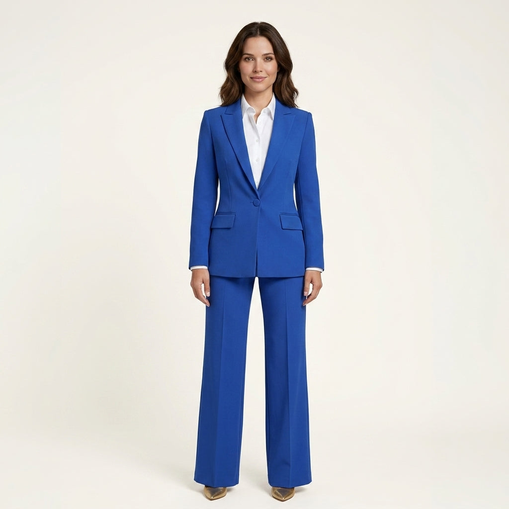 Conjunto blazer pantalón wide leg mujer
