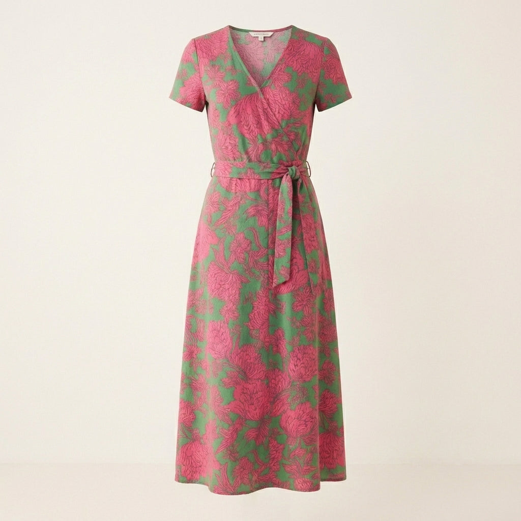 Vestido Midi Cruzado Floral