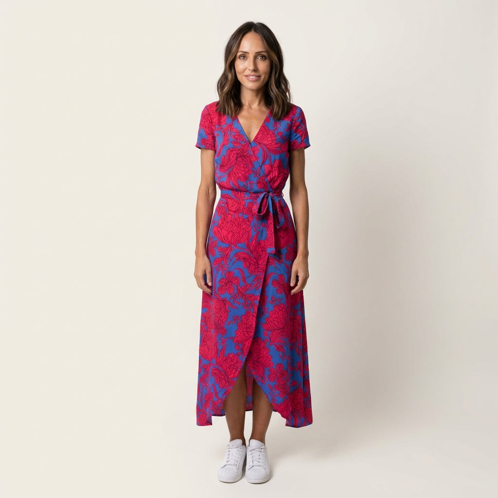 Vestido Midi Cruzado Floral