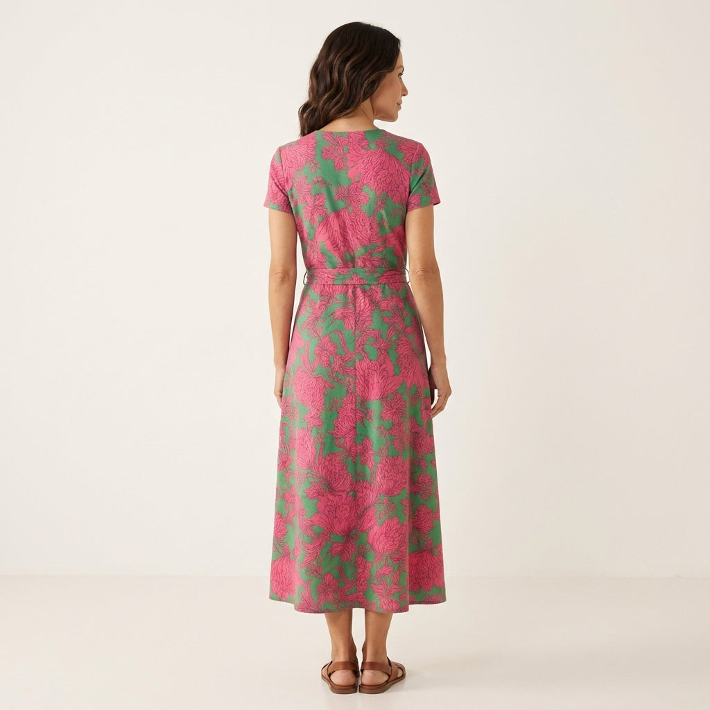 Vestido Midi Cruzado Floral