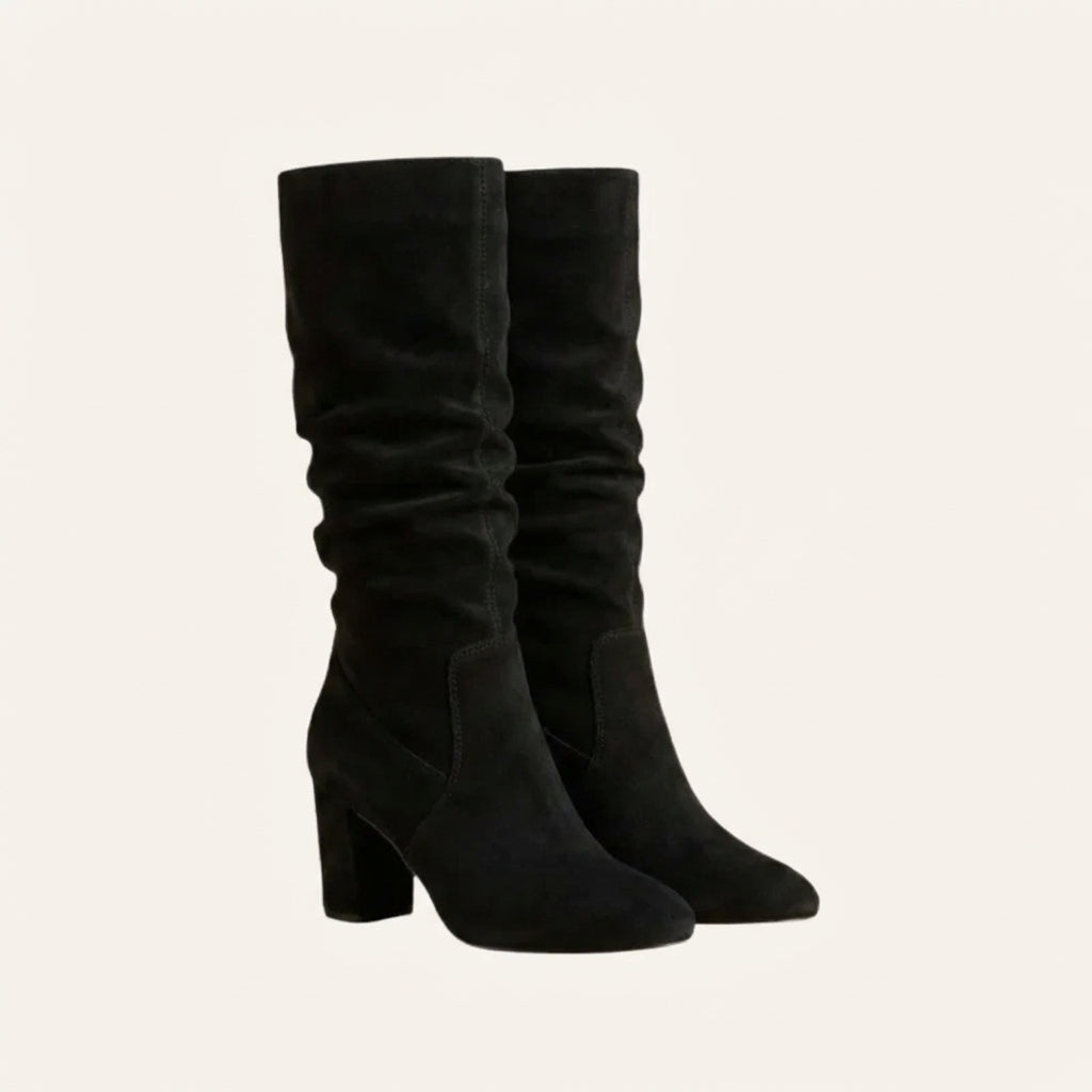 Bota clásica de ante hasta la rodilla para mujer