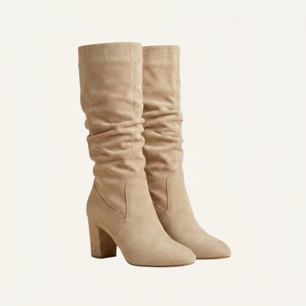 Bota clásica de ante hasta la rodilla para mujer