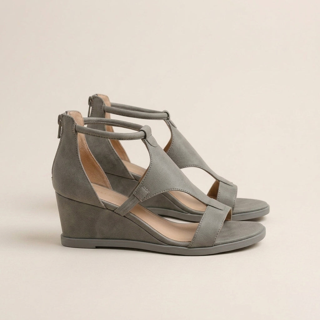 Sandalias cuña abiertas mujer