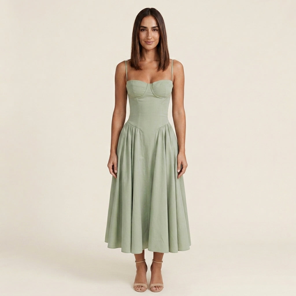 Vestido Corsé Midi Elegante