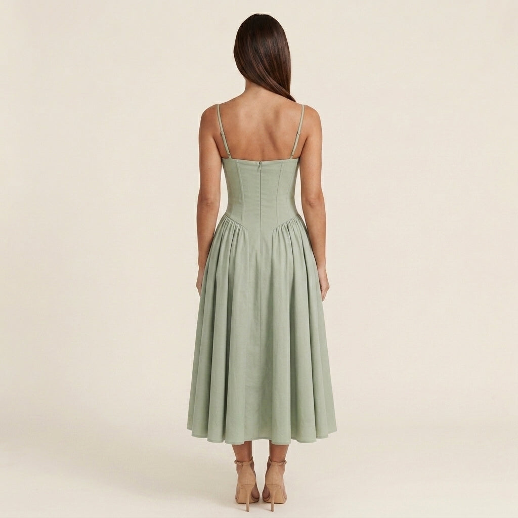 Vestido Corsé Midi Elegante