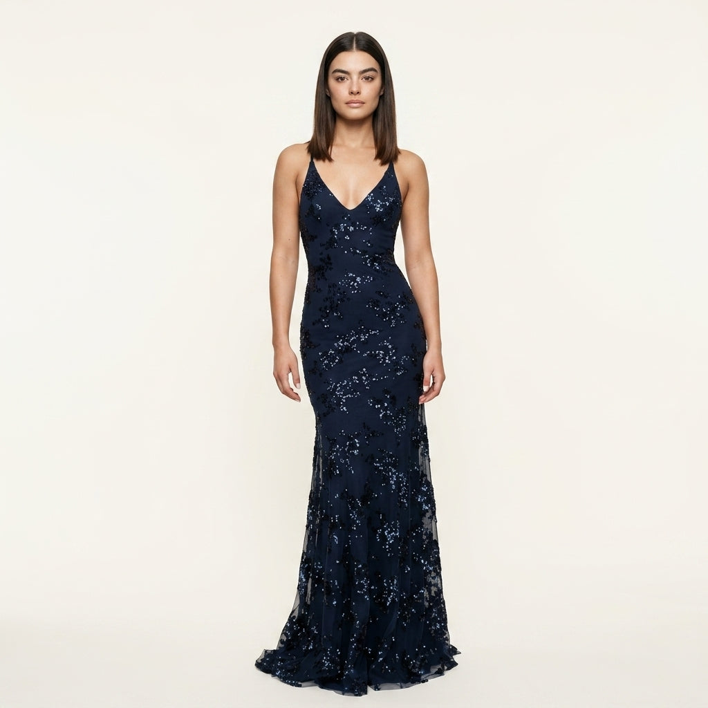 Vestido Largo Lentejuelas Elegante