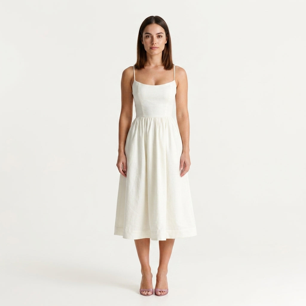 Vestido Midi Tirantes Mujer