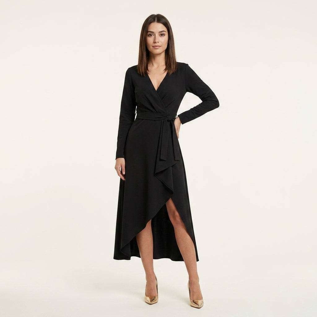 Vestido Midi Elegante con Abertura