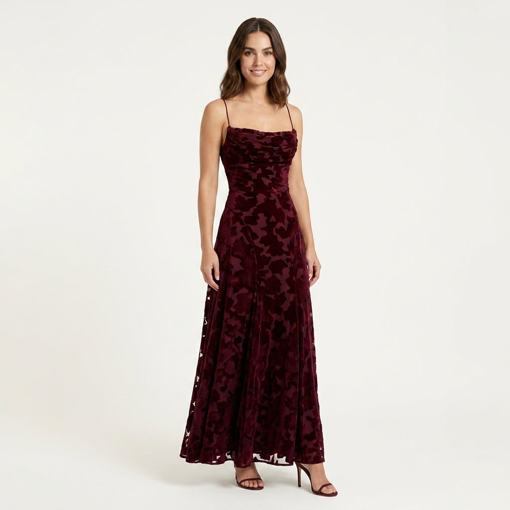 Vestido largo floral, ligero, sin mangas