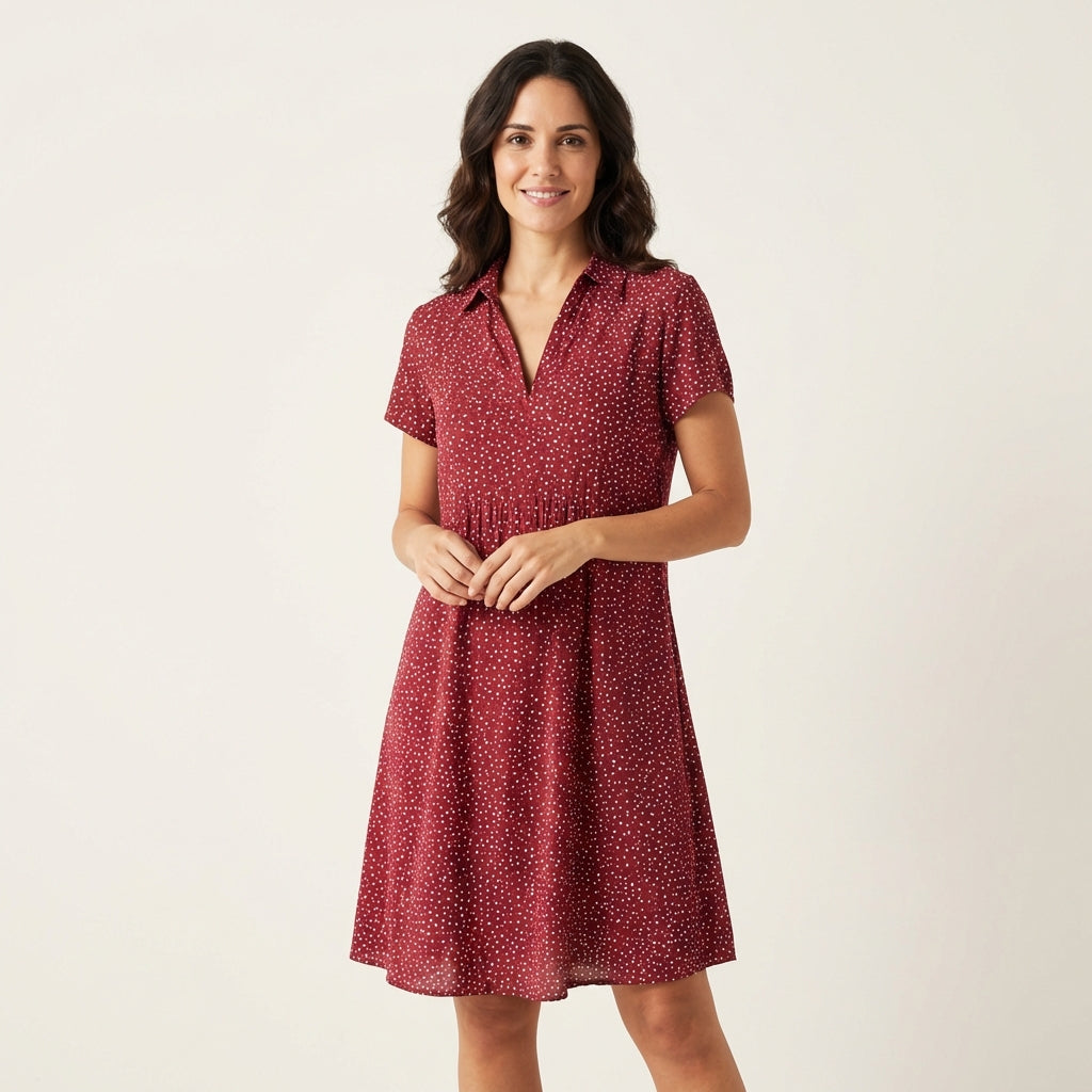 Vestido Camisa Manga Corta