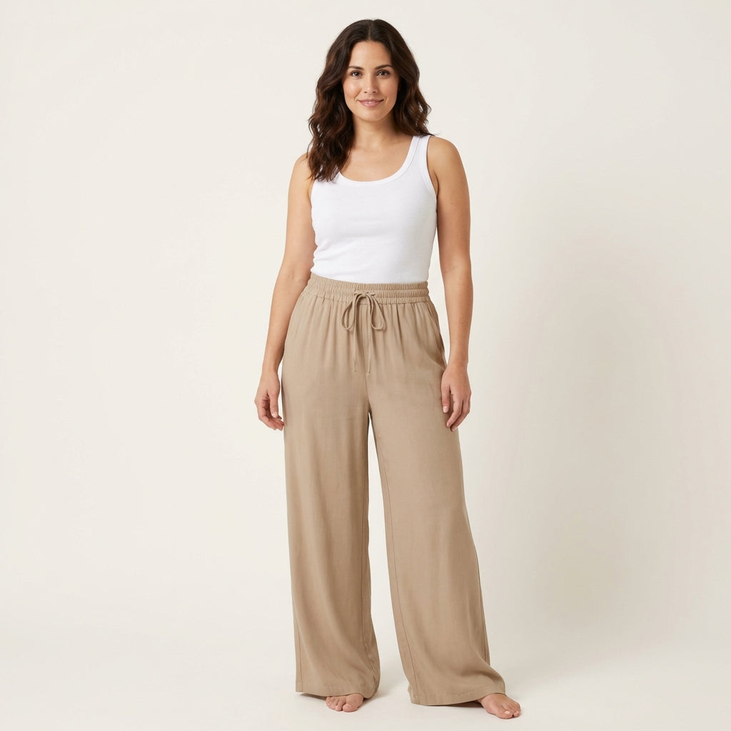 Pantalones Anchos de Cintura Alta