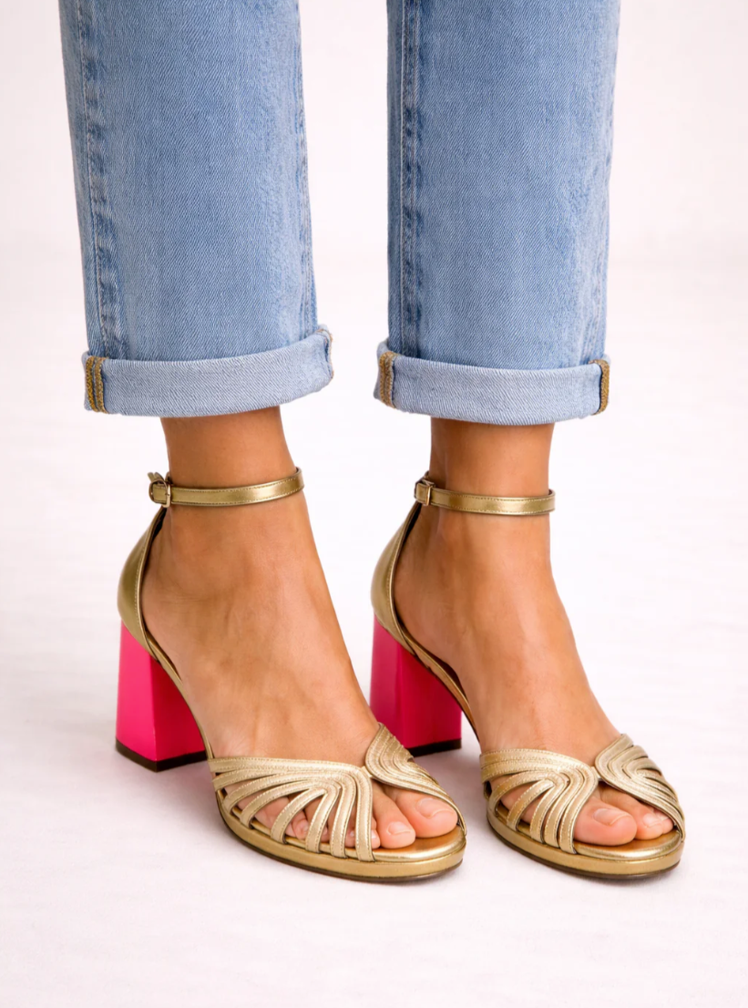 Sandalias Tacón Ancho Tiras