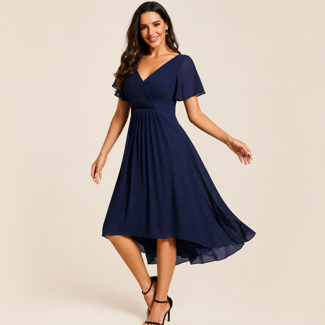 Vestido Chifón High-Low Mujer