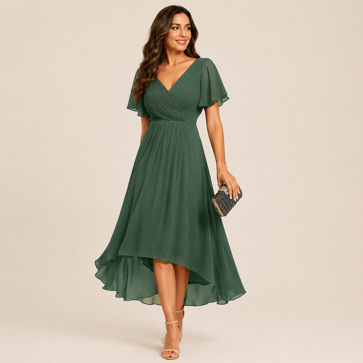 Vestido Chifón High-Low Mujer