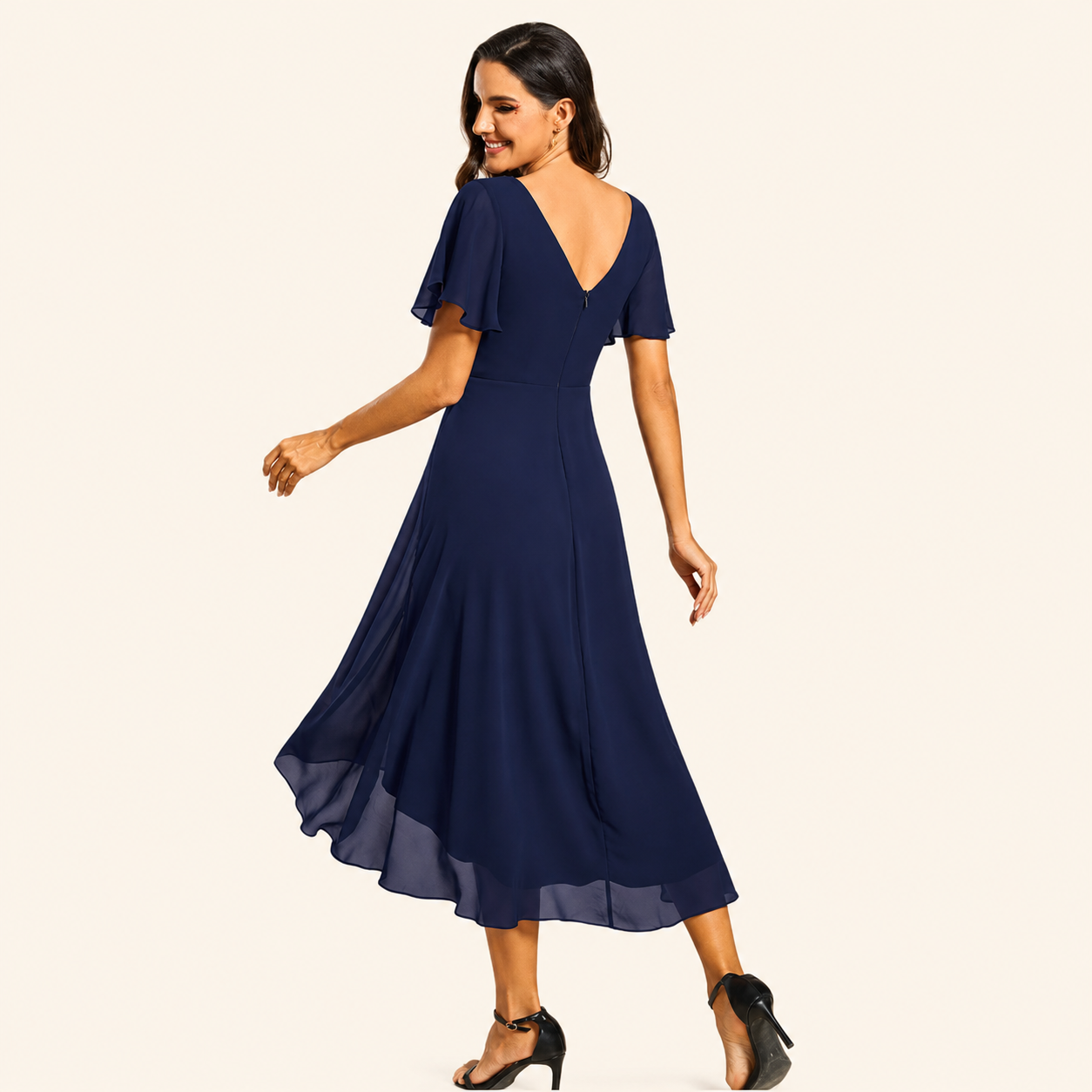 Vestido Chifón High-Low Mujer